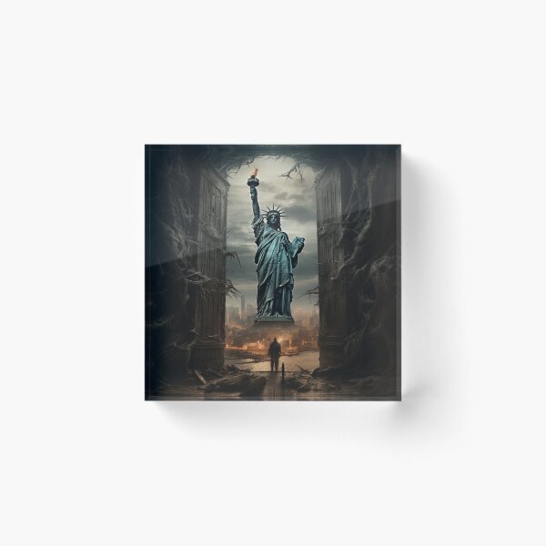 Item preview, statue of liberty through gothic cathedral doors designed and sold by Davidshadowing.