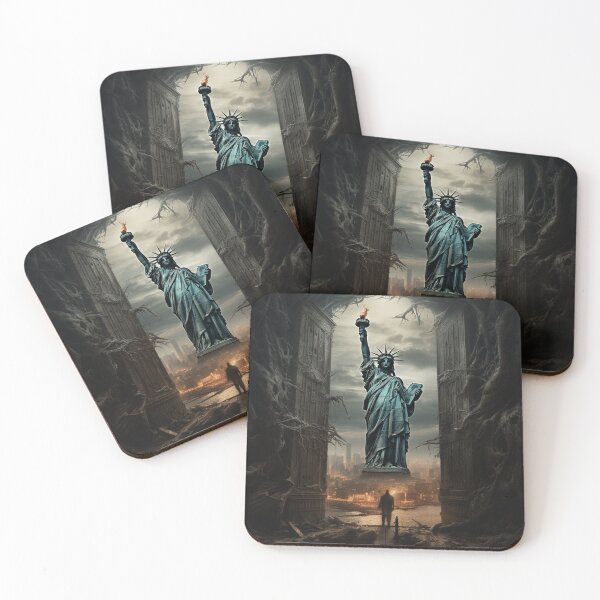 Item preview, statue of liberty through gothic cathedral doors designed and sold by Davidshadowing.