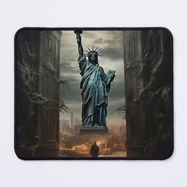 Item preview, statue of liberty through gothic cathedral doors designed and sold by Davidshadowing.