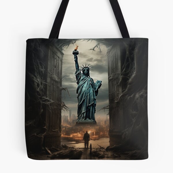 Item preview, statue of liberty through gothic cathedral doors designed and sold by Davidshadowing.
