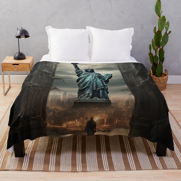 Item preview, statue of liberty through gothic cathedral doors designed and sold by Davidshadowing.