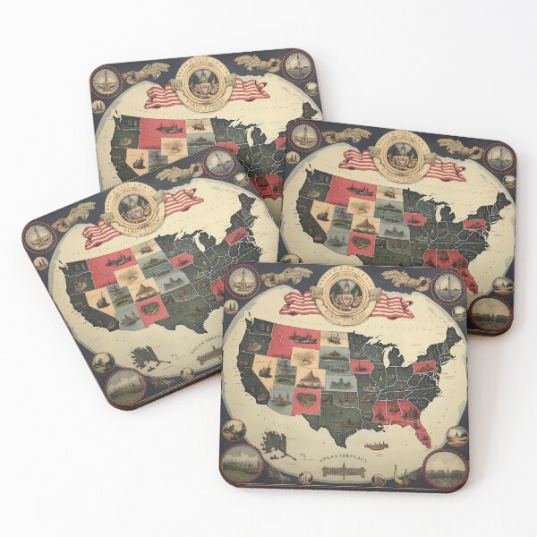 Item preview, Ornate Map of the U.S.A. designed and sold by dcrc.