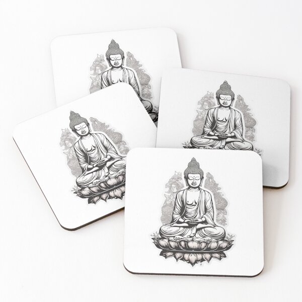 Item preview, Buddha Black White ,  Digital Art For Yoga Lovers , Meditation Sticker For Home designed and sold by MartynGrey.