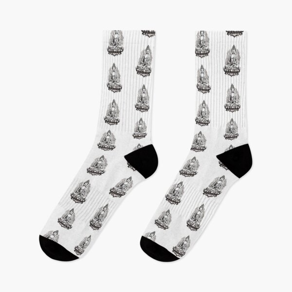 Item preview, Buddha Black White ,  Digital Art For Yoga Lovers , Meditation Sticker For Home designed and sold by MartynGrey.