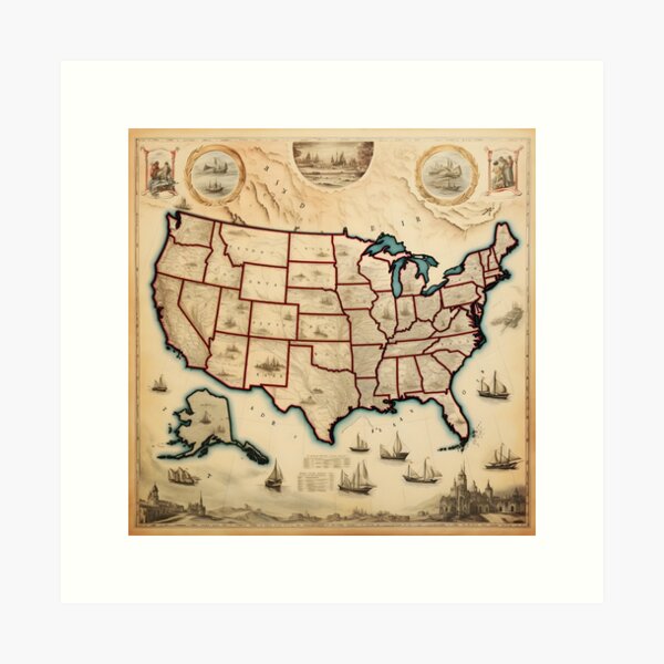 Item preview, Illustrated Map of the U.S.A. designed and sold by dcrc.