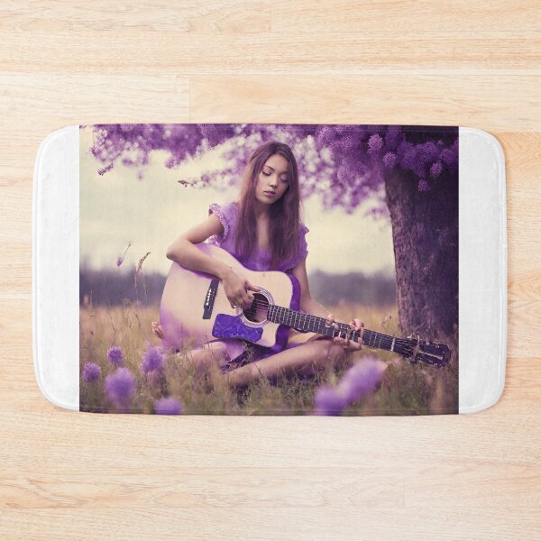 Item preview, Sexy girl plays the purple guitar. on the meadow. designed and sold by mariolasworld.