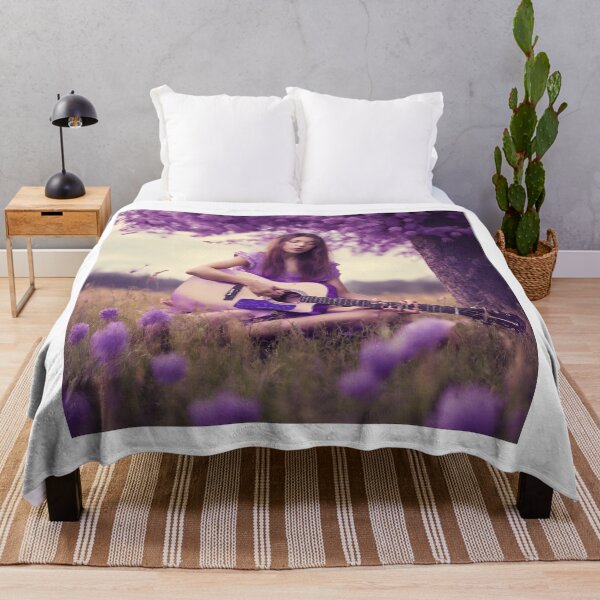 Item preview, Sexy girl plays the purple guitar. on the meadow. designed and sold by mariolasworld.