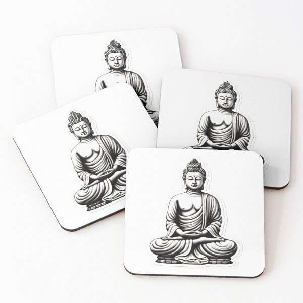 Item preview, Buddha Black White, young buddha stickers , positive sticker For Different Surfaces designed and sold by MartynGrey.