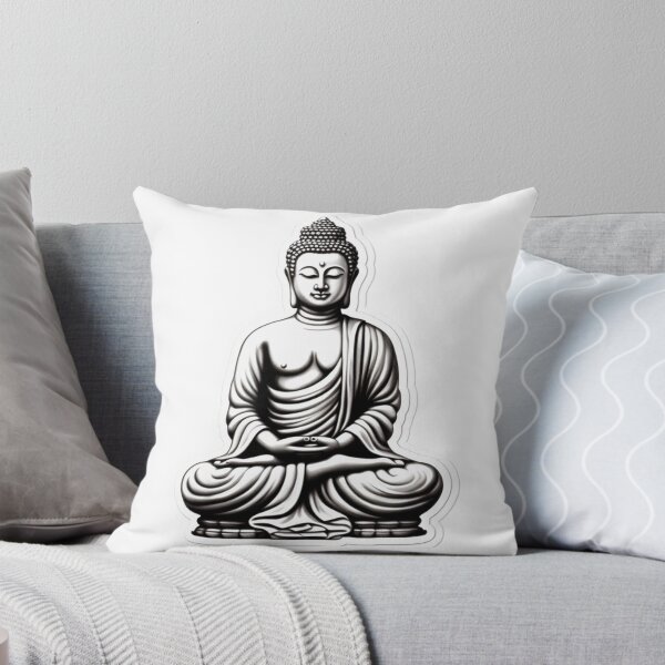Item preview, Buddha Black White, young buddha stickers , positive sticker For Different Surfaces designed and sold by MartynGrey.