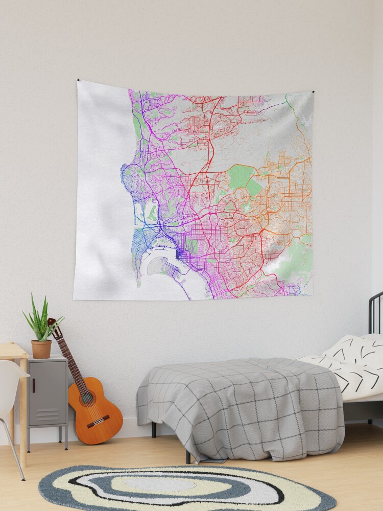 deificusArt San Diego California Skyline Map Art T-Shirt