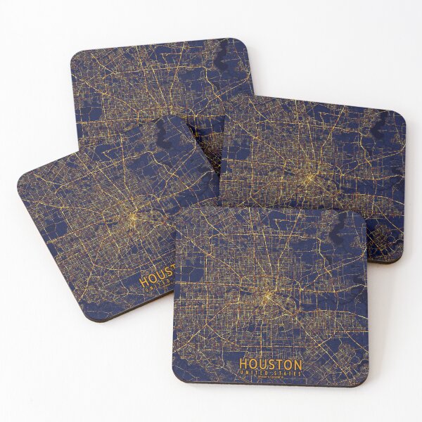 Item preview, Houston, Texas, USA Map - City At Night designed and sold by deMAP.