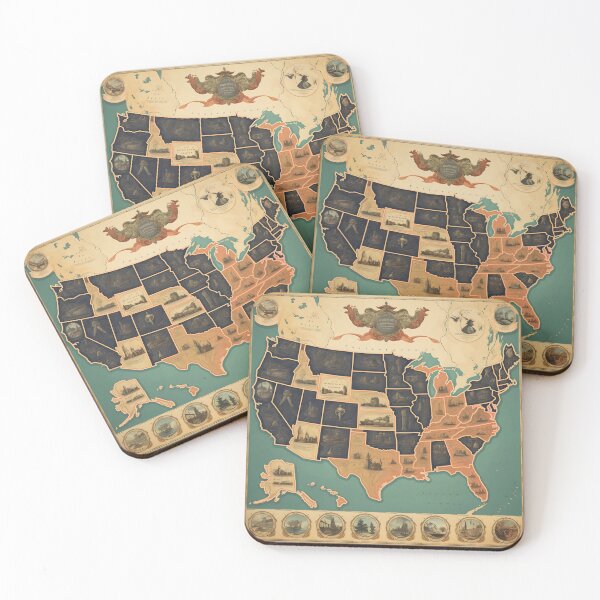 Item preview, Port Hole Drawings Map of U.S.A. designed and sold by dcrc.