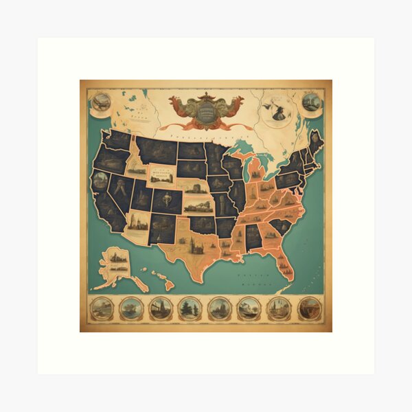 Item preview, Port Hole Drawings Map of U.S.A. designed and sold by dcrc.