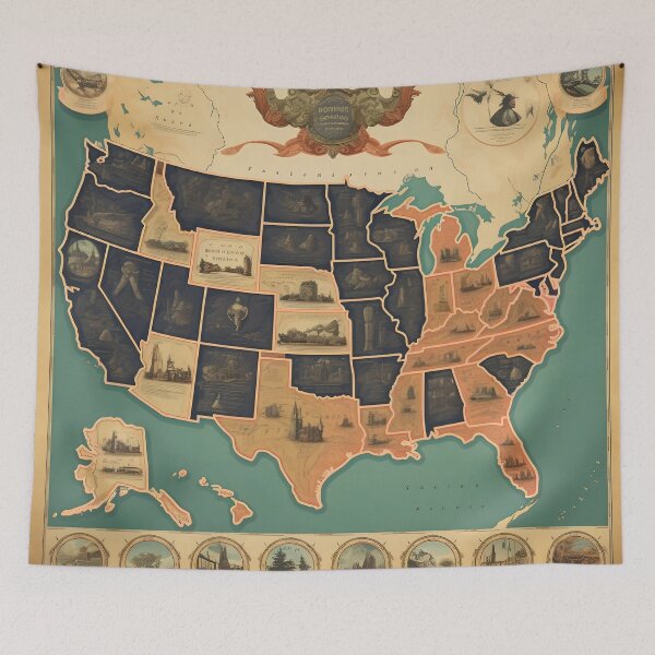 Item preview, Port Hole Drawings Map of U.S.A. designed and sold by dcrc.