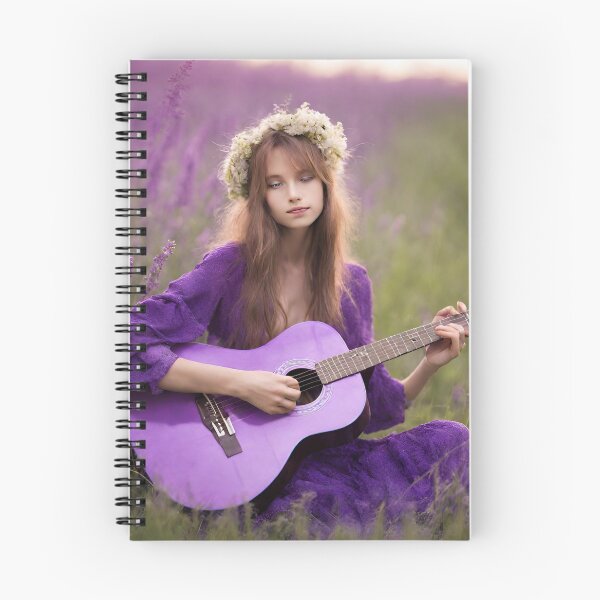 Item preview, Sexy girl plays the purple guitar. on the meadow. designed and sold by mariolasworld.