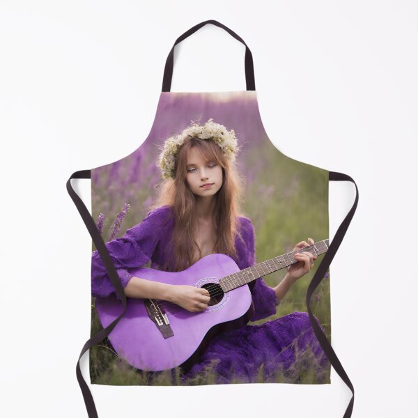 Item preview, Sexy girl plays the purple guitar. on the meadow. designed and sold by mariolasworld.