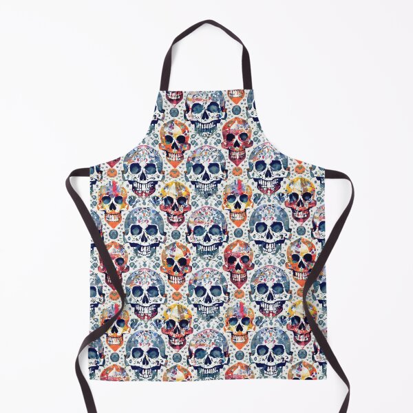 Item preview, Blue Orange Skull Pattern designed and sold by GooGooPop.