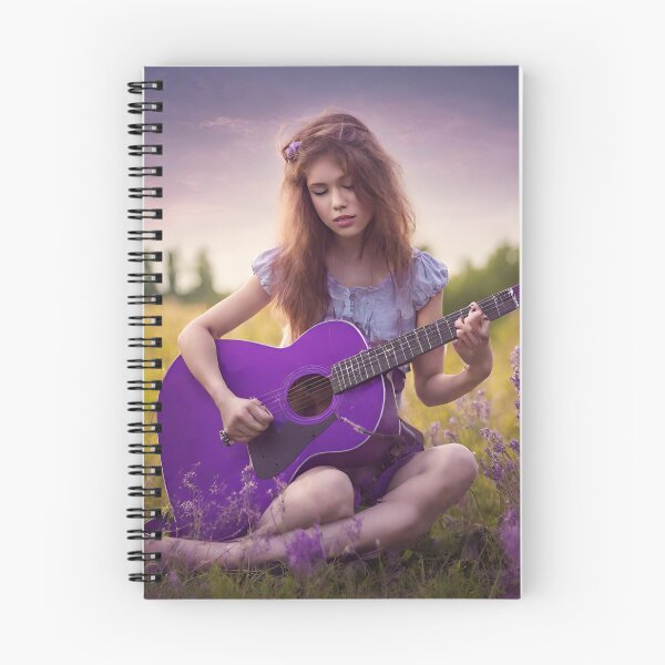 Item preview, Sexy girl plays the purple guitar. on the meadow. designed and sold by mariolasworld.