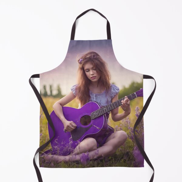 Item preview, Sexy girl plays the purple guitar. on the meadow. designed and sold by mariolasworld.