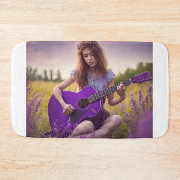 Item preview, Sexy girl plays the purple guitar. on the meadow. designed and sold by mariolasworld.