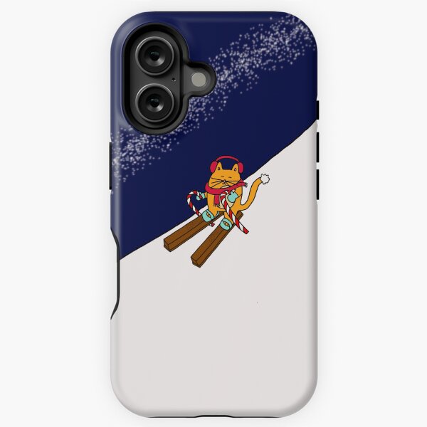 Item preview, Christmas cat on KitKat wafer biscuit skis (KitCat) designed and sold by ferrofrump.