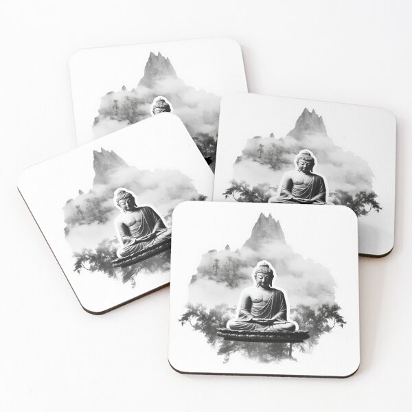 Item preview, Buddha Black White , Buddhist symbol, home decoration , For Different Surfaces designed and sold by MartynGrey.