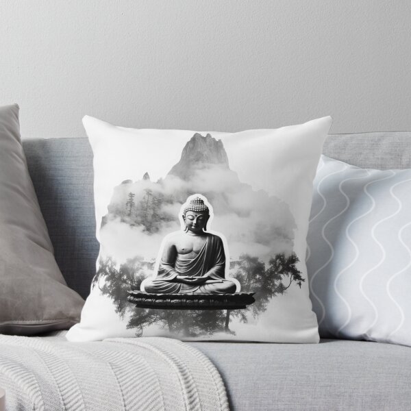 Item preview, Buddha Black White , Buddhist symbol, home decoration , For Different Surfaces designed and sold by MartynGrey.