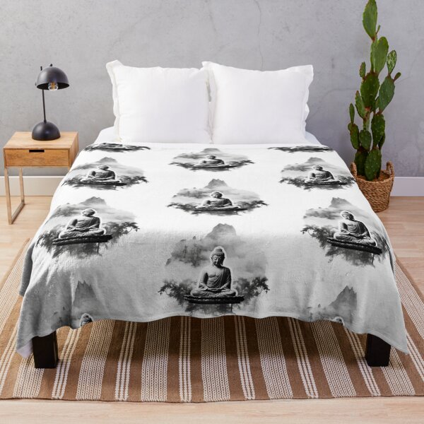 Item preview, Buddha Black White , Buddhist symbol, home decoration , For Different Surfaces designed and sold by MartynGrey.