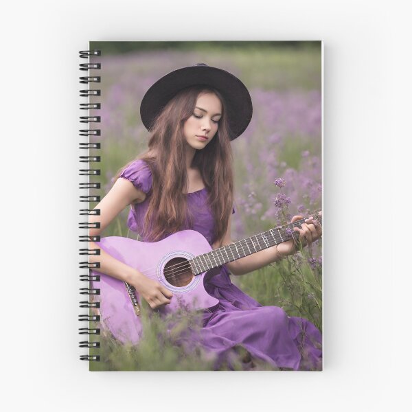 Item preview, Sexy girl plays the purple guitar. on the meadow. designed and sold by mariolasworld.