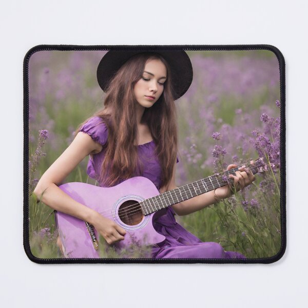 Item preview, Sexy girl plays the purple guitar. on the meadow. designed and sold by mariolasworld.
