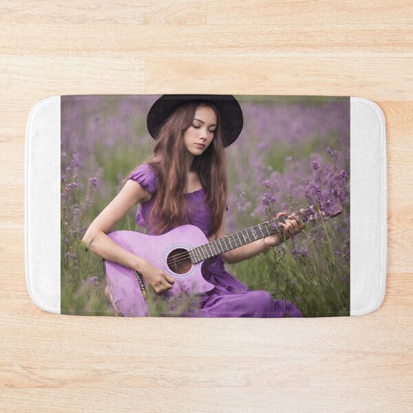 Item preview, Sexy girl plays the purple guitar. on the meadow. designed and sold by mariolasworld.