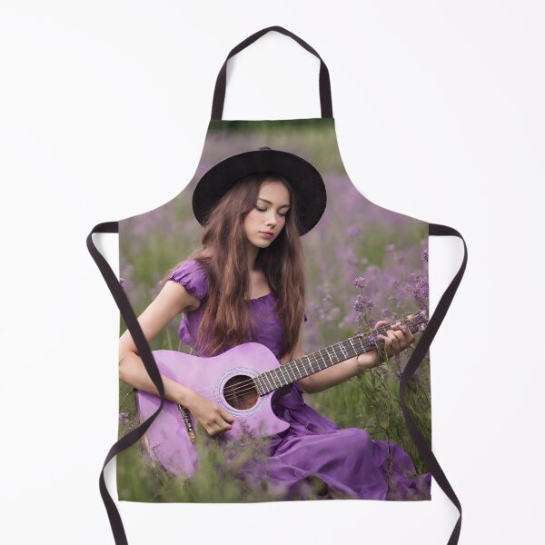 Item preview, Sexy girl plays the purple guitar. on the meadow. designed and sold by mariolasworld.