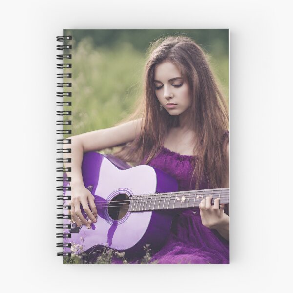 Item preview, Sexy girl plays the purple guitar. on the meadow. designed and sold by mariolasworld.