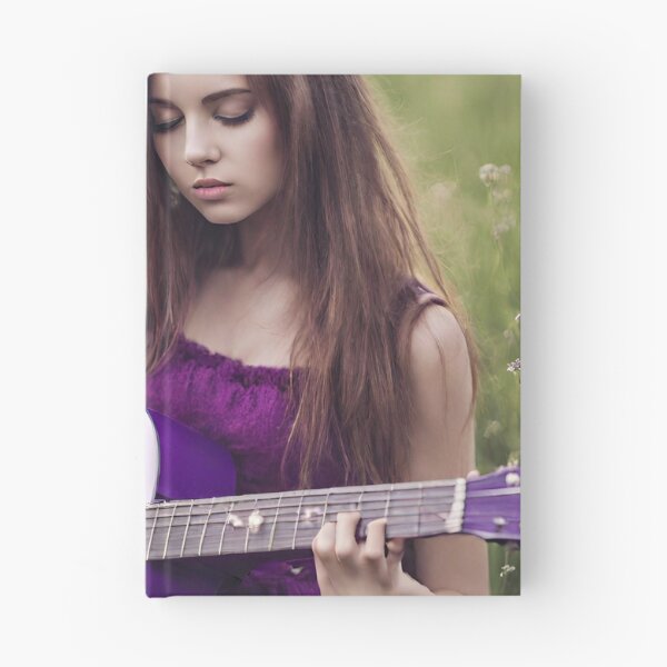 Item preview, Sexy girl plays the purple guitar. on the meadow. designed and sold by mariolasworld.