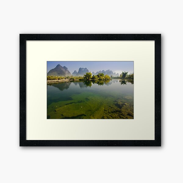 Yu Long River, YangZhuo, Guangxi, China Framed Art Print