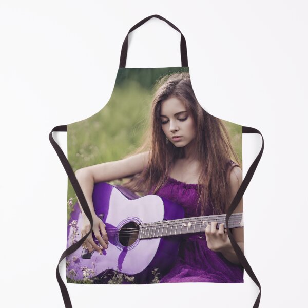 Item preview, Sexy girl plays the purple guitar. on the meadow. designed and sold by mariolasworld.