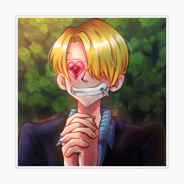 Heart eyes Sanji One Piece Pre time skip Sticker for Sale by mercyy-arts