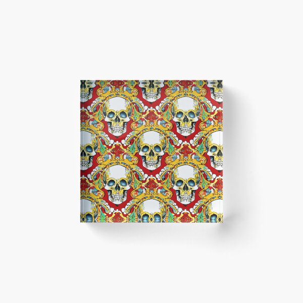 Item preview, Red Skulls Pattern designed and sold by GooGooPop.