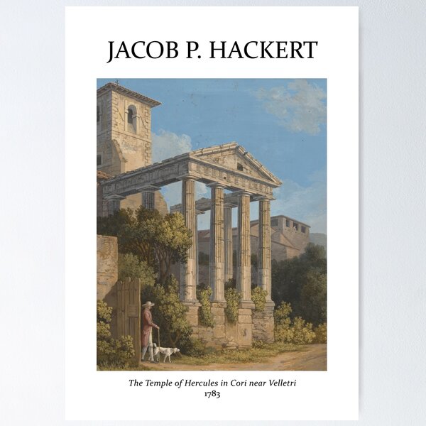 Item preview, The Temple of Hercules in Cori - Vintage Italian Landscape Poster by Jacob P. Hackert designed and sold by EMWebDesign.