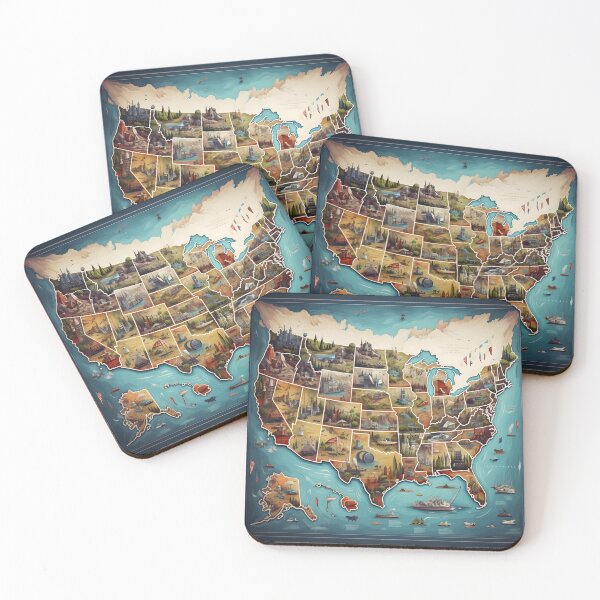 Item preview, Artistic Map of the U.S.A. designed and sold by dcrc.