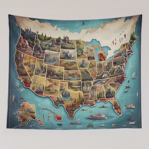 Item preview, Artistic Map of the U.S.A. designed and sold by dcrc.