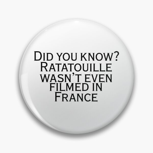 Item preview, Did you know? Ratatouille wasn't even filmed in France designed and sold by Dlash.