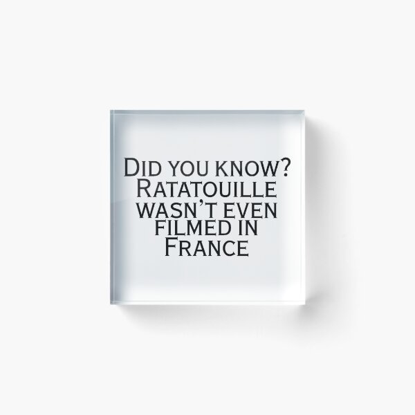 Item preview, Did you know? Ratatouille wasn't even filmed in France designed and sold by Dlash.