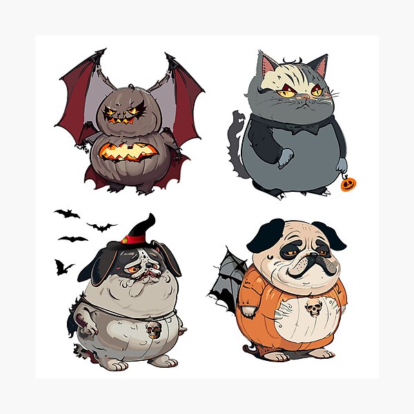 Item preview, Fat Creatures on Halloween designed and sold by AlejaJorgeShop.