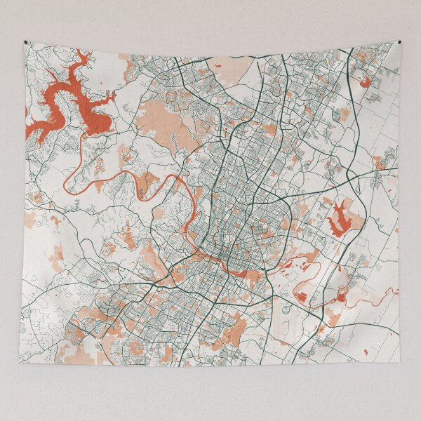 Item preview, Austin City Map of Texas, USA - Bohemian designed and sold by deMAP.