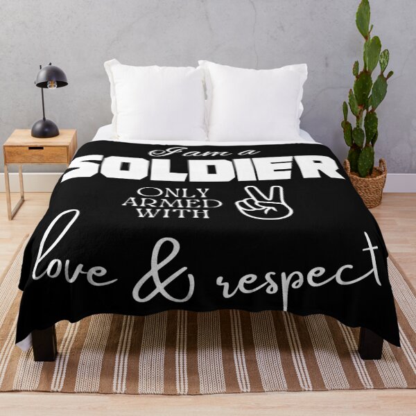 Item preview, I am a soldier only armed with love and respect designed and sold by Compusmurf Design.