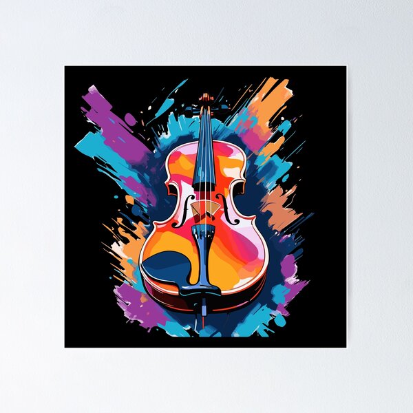 Item preview, Violin Art In Vibrant Colors designed and sold by HoruxDesign.