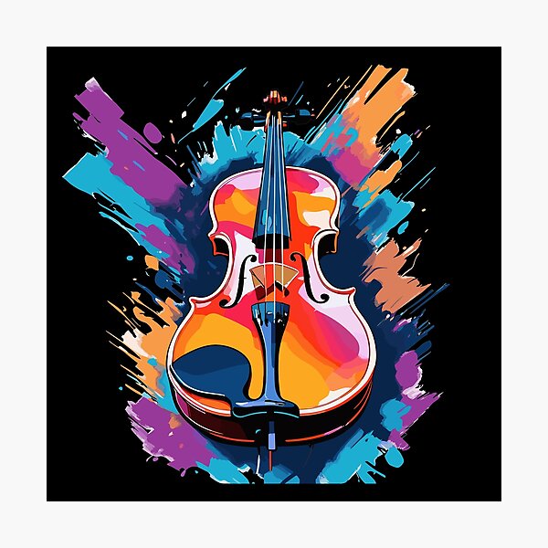Item preview, Violin Art In Vibrant Colors designed and sold by HoruxDesign.