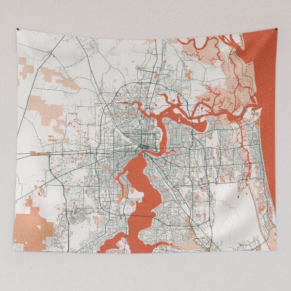 Item preview, Jacksonville City Map of Florida, USA - Bohemian designed and sold by deMAP.