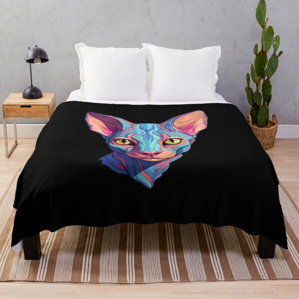 Item preview, Psychedelic Sphynx Cat Kitty Vibrant Watercolors Portrait designed and sold by meganohm.